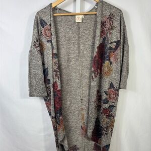 Elegant Floral Open-Front Cardigan